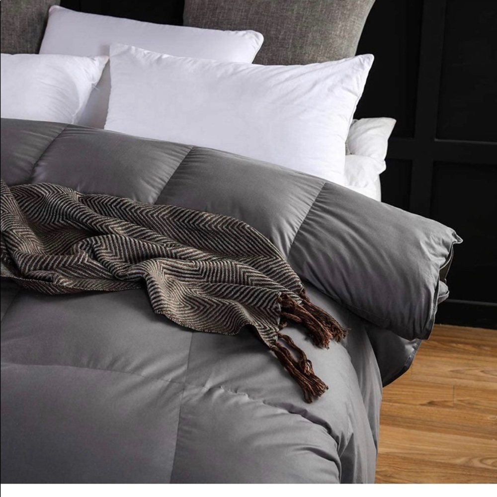 NEW Goose down Hypoallergenic comforter gray KING - Picture 4 of 4